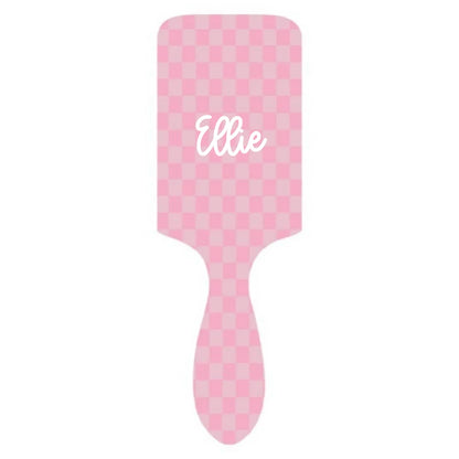 Large Detangle Paddle Hairbrush | Checkered Pink