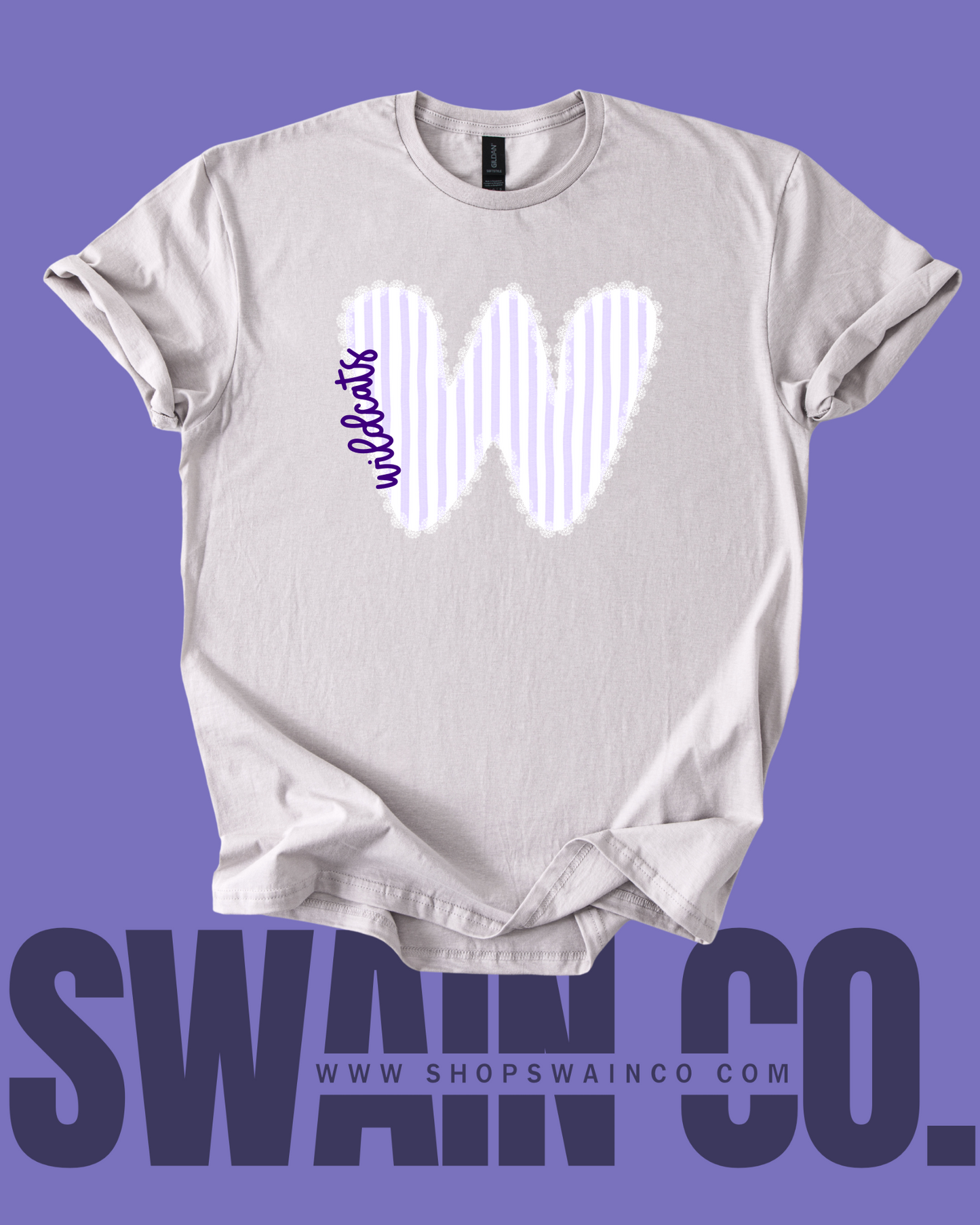 Preppy Lace Border Mascot T-Shirt – Personalized Spirit Tee