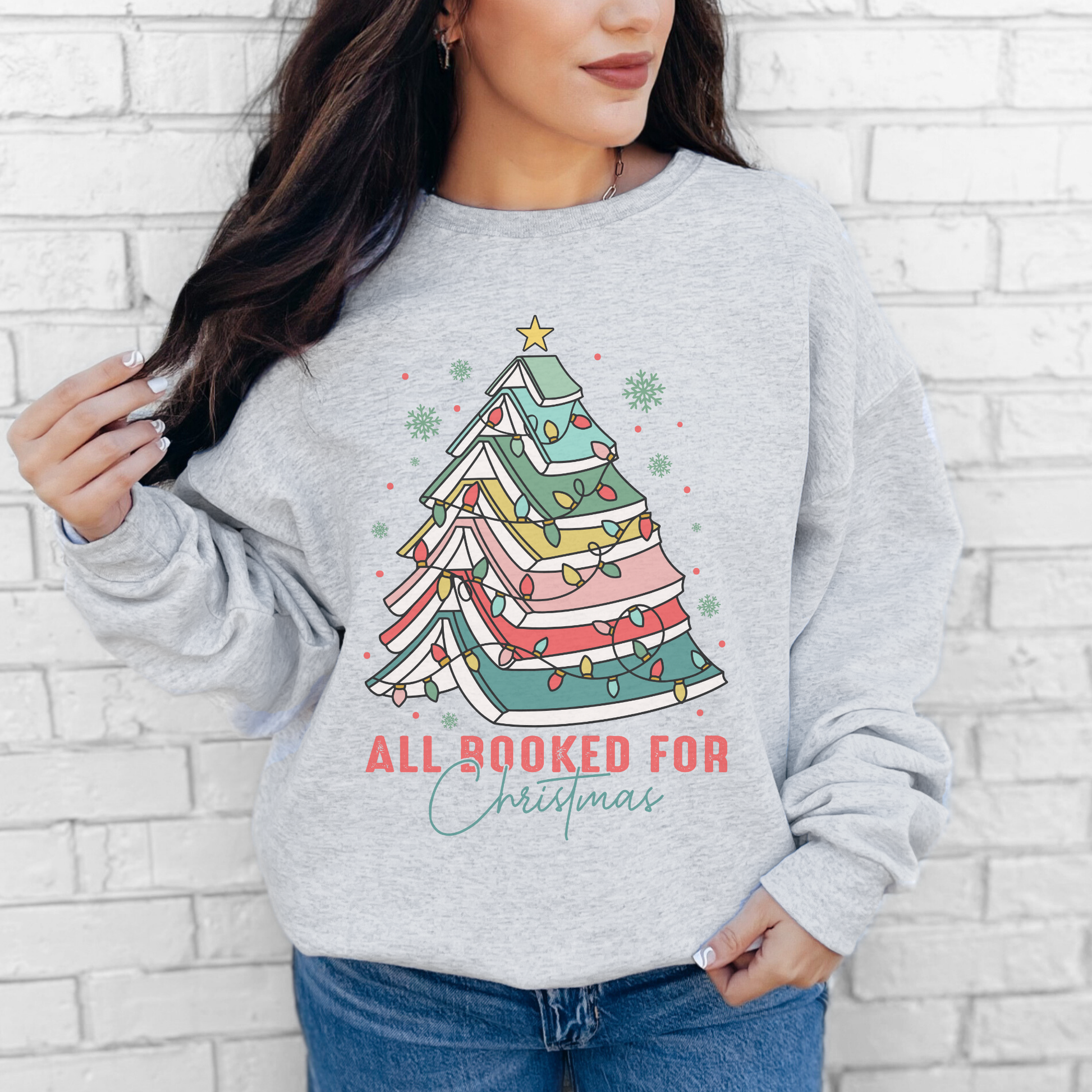 All Booked for Christmas Crewneck Sweatshirt - Swain Co. Designs & Apparel