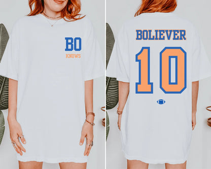Bo Knows Bo Nix Denver Football Tee or Crewneck Sweatshirt - Swain Co. Designs & Apparel