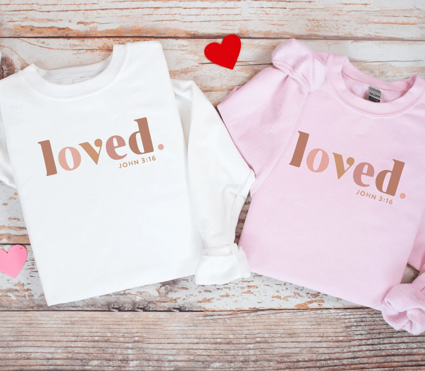 Loved John 3:16 Crewneck Sweatshirt Valentines Day - Swain Co. Designs & Apparel