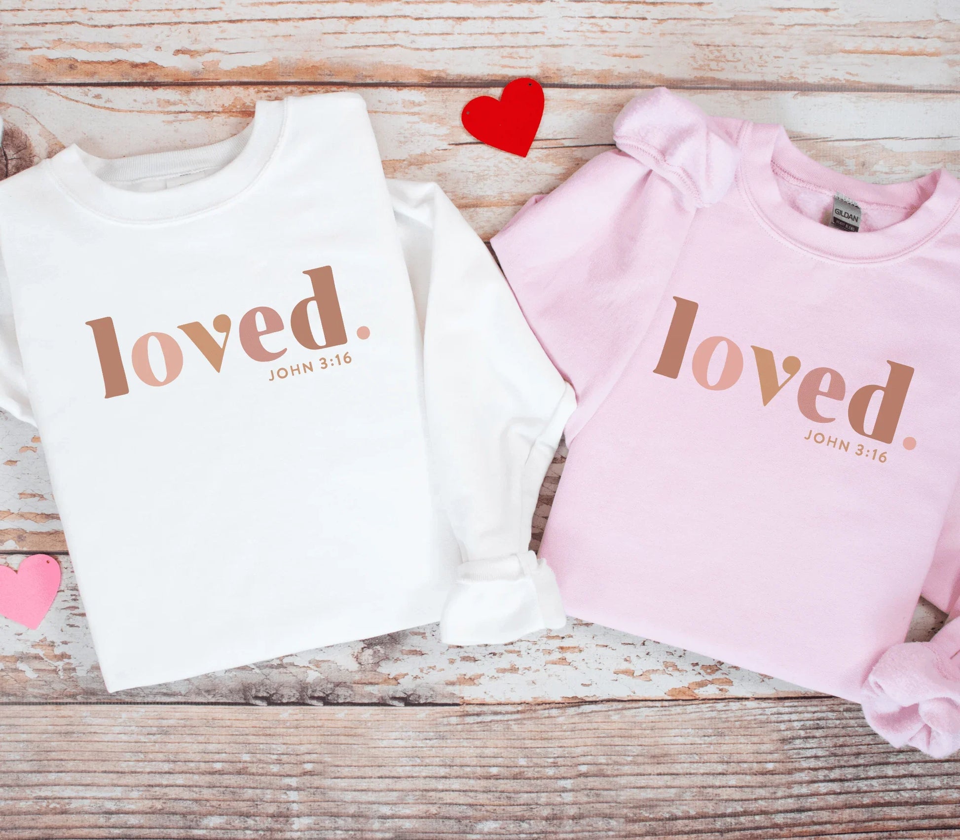 Loved John 3:16 Crewneck Sweatshirt Valentines Day - Swain Co. Designs & Apparel