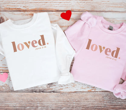 Loved John 3:16 Crewneck Sweatshirt Valentines Day - Swain Co. Designs & Apparel