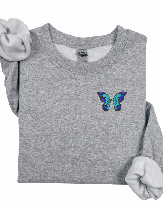 Embroidered Semicolon Butterfly Shirt or Sweatshirt | Mental Health Awareness Tee | Suicide Prevention Gift