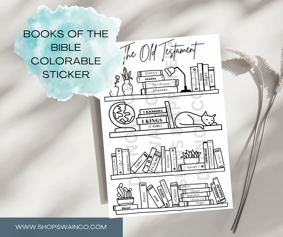 5” x 8” Bible Coloring Tracker Sticker Set - Swain Co. Designs & Apparel