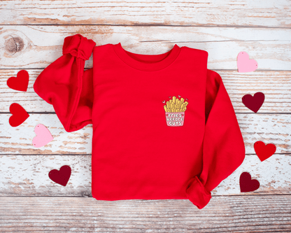 Fries Before Guys Sweatshirt, Valentine’s Day Crewneck for Women, Anti Valentine Shirt, Funny Food Lover Sweatshirt, Galentine Gift