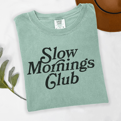 Slow Morning Crew Tee or Sweatshirt | For the Babes Who Hit Snooze, Sip Slowly, and Don’t Do Mornings Before Coffee