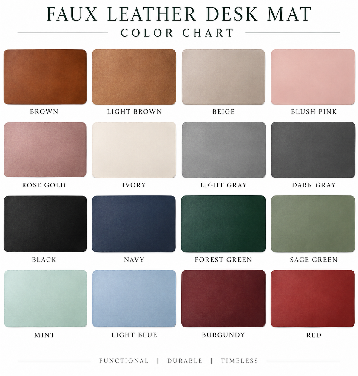 Personalized Laser Engraved Faux Leather Desk Mat | Custom Name Custom Logo Office Desk Pad