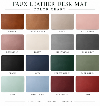 Personalized Laser Engraved Faux Leather Desk Mat | Custom Name Custom Logo Office Desk Pad