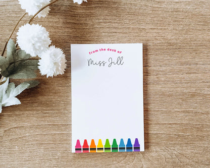 Personalized Teacher Notepad | Custom "From the Desk of" Notepad | Teacher Gift | Classroom Stationery | End of Year Gift