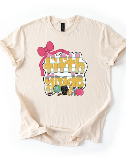 Back to School Shirt – First Day of School Tee – Preschool to 5th Grade Shirt – Youth & Toddler Sizes – Grade Level T-Shirt