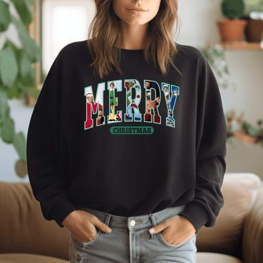 MERRY Christmas Classic Movie Crewneck Sweatshirt - Swain Co. Designs & Apparel