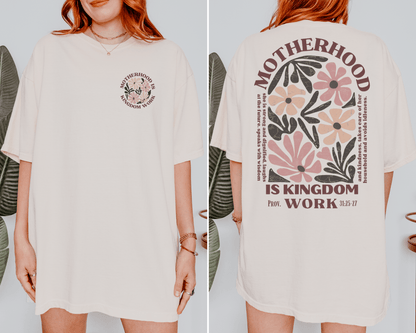 Motherhood is Kingdom Work Christian Graphic Tee