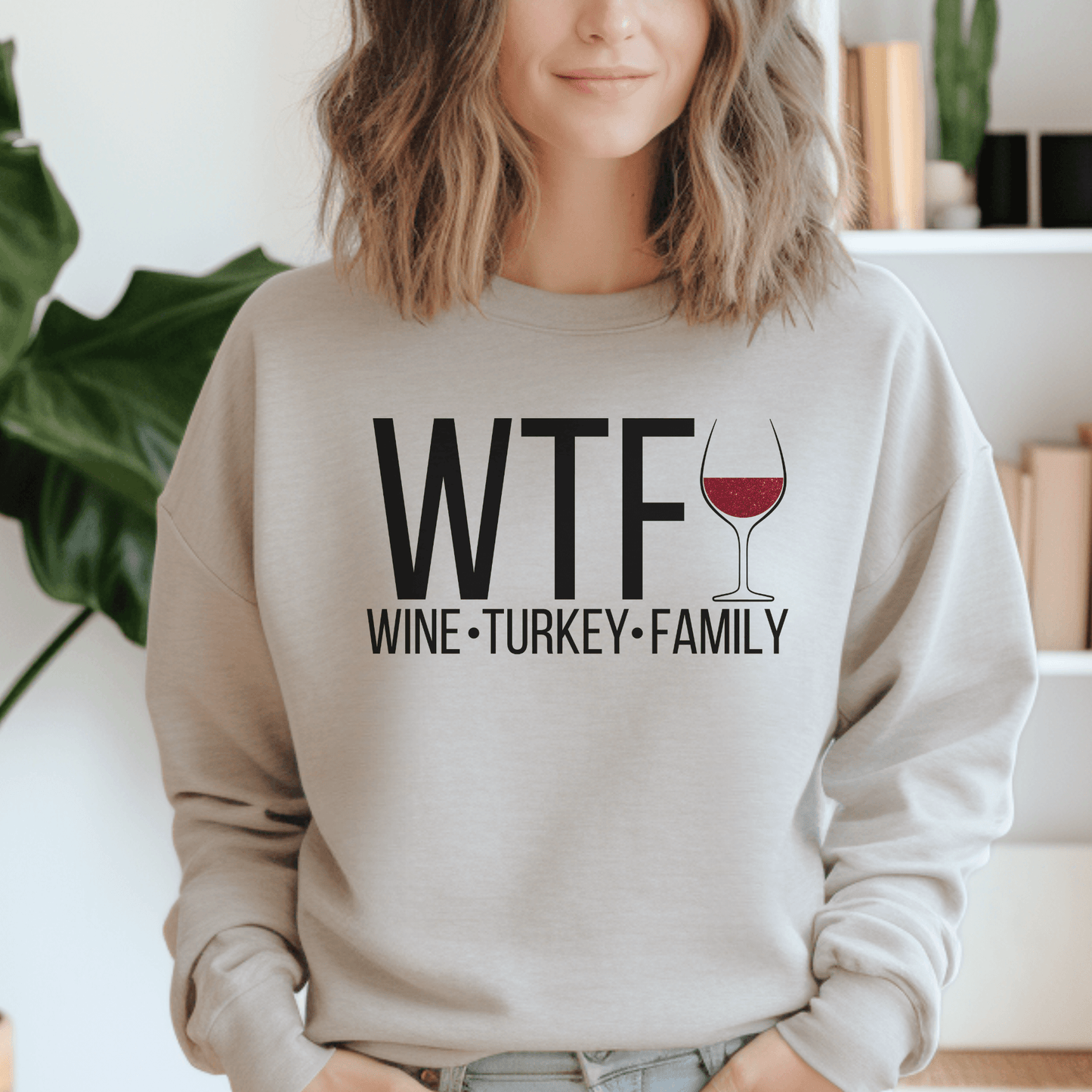 WTF Wine Turkey Family Tee or Crewneck Sweatshirt - Swain Co. Designs & Apparel