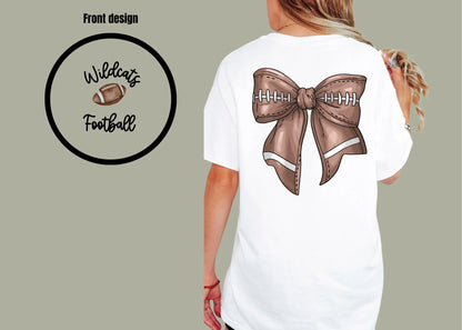 Personalized Mascot Football Tee | Football Mama T-Shirt | Cute Football Bow Shirt | Game Day Spirit Wear | Custom School Colors