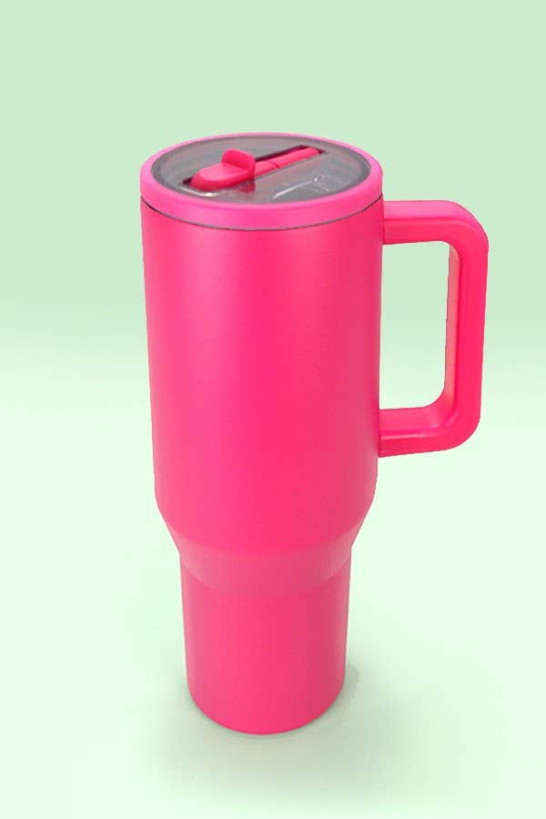 Personalized 40oz Tumbler with Handle – Laser Engraved, Spill-Proof, Triple Wall Insulated, Custom Name Cup
