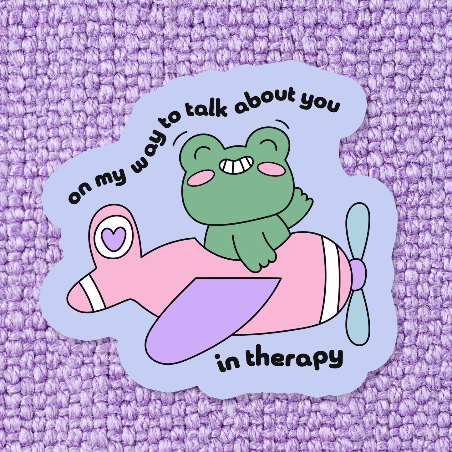 On My Way To Talk About You In Therapy Frog Sticker - Swain Co. Designs & Apparel