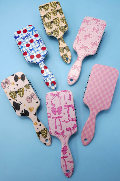 Large Detangle Paddle Hairbrush | Checkered Pink