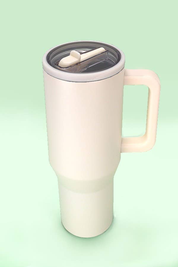 Personalized 40oz Tumbler with Handle – Laser Engraved, Spill-Proof, Triple Wall Insulated, Custom Name Cup