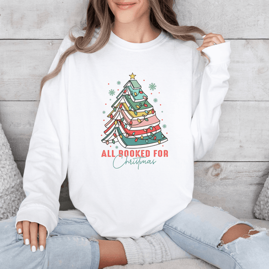 All Booked for Christmas Crewneck Sweatshirt - Swain Co. Designs & Apparel