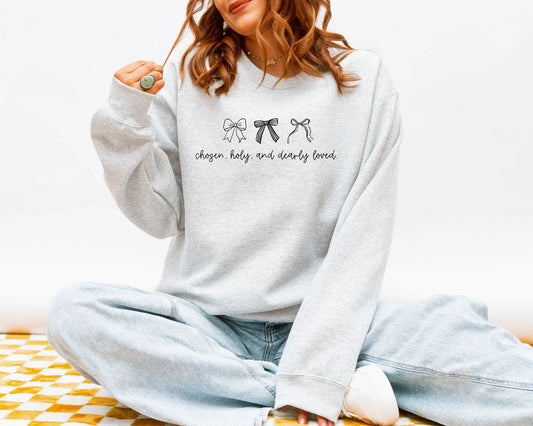 christian sweatshirt with bows