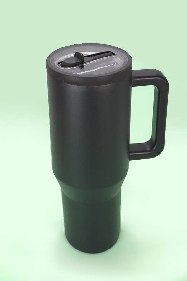 Personalized 40oz Tumbler with Handle – Laser Engraved, Spill-Proof, Triple Wall Insulated, Custom Name Cup