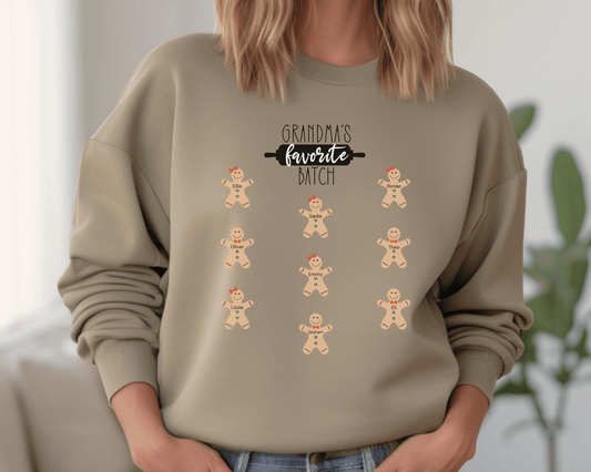 Grandma's Favorite Batch Custom Christmas Tee or Crewneck Sweatshirt - Swain Co. Designs & Apparel