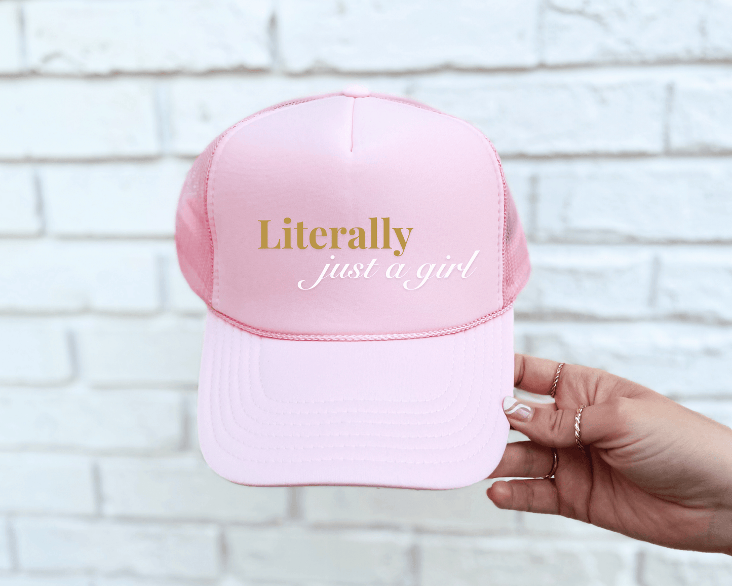 Literally Just A Girl Trucker Hat - Swain Co. Designs & Apparel