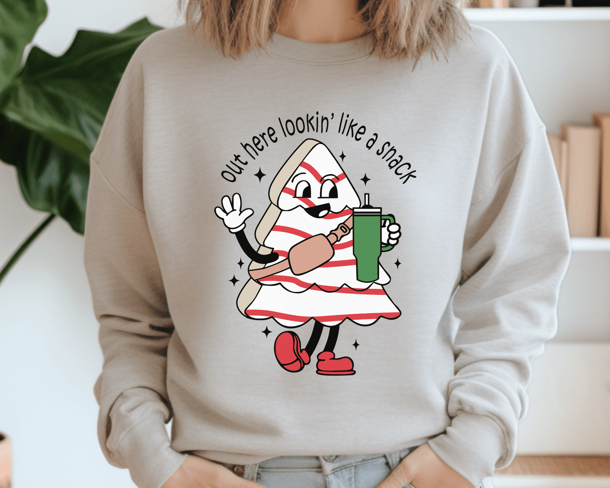 Out Here Lookin' Like A Snack Christmas Tee or Crewneck Sweatshirt - Swain Co. Designs & Apparel