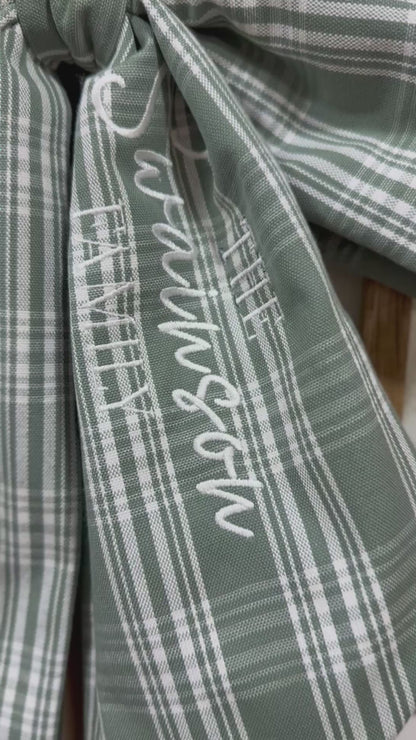 Personalized Oversized Bow for Front Door – Custom Name Door Bow