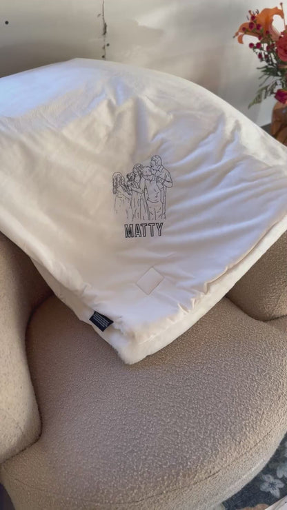 Super Soft Embroidered Minky Blanket | Embroidered Photo Blanket | Family Photo Keepsake | Pet Remembrance