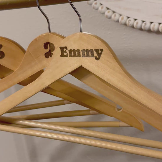 engraved wood hangers