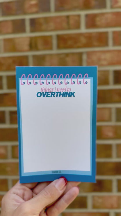 Things I Need to Overthink Notepad – Funny 4x6 Notepad, 50 Sheets, Cute Stationery Pad, Overthinking Gift, Office Desk Supplies, Stocking Stuffer
