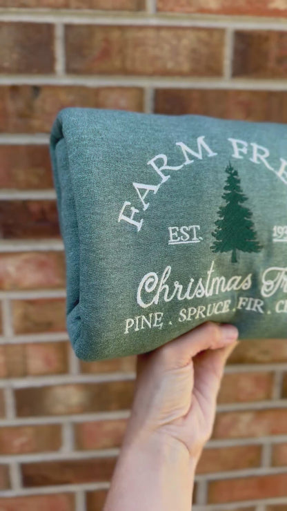 Farm Fresh Christmas Trees Embroidered Sweatshirt — Sizes for the whole family!