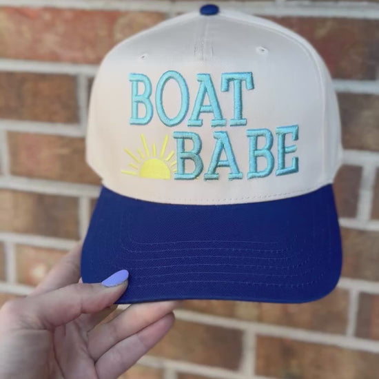 Boat Babe embroidered hat with sun