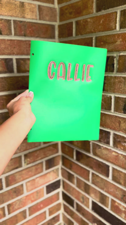 Personalized Embroidered Two-Pocket Folder, Notebook – Custom School, Office, or Gift Folder