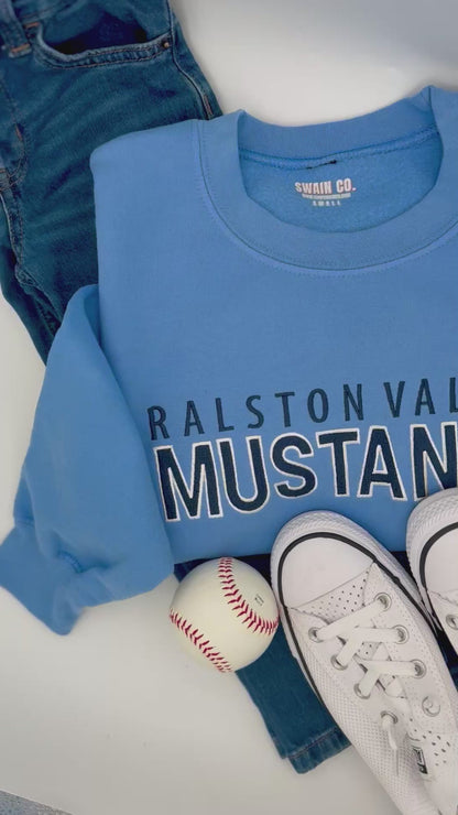 Custom Embroidered School Spirit Crewneck Sweatshirt | Personalized School Name Sweatshirt | Team Spirit Pullover | Youth & Adult Sizes | Back to School Gift