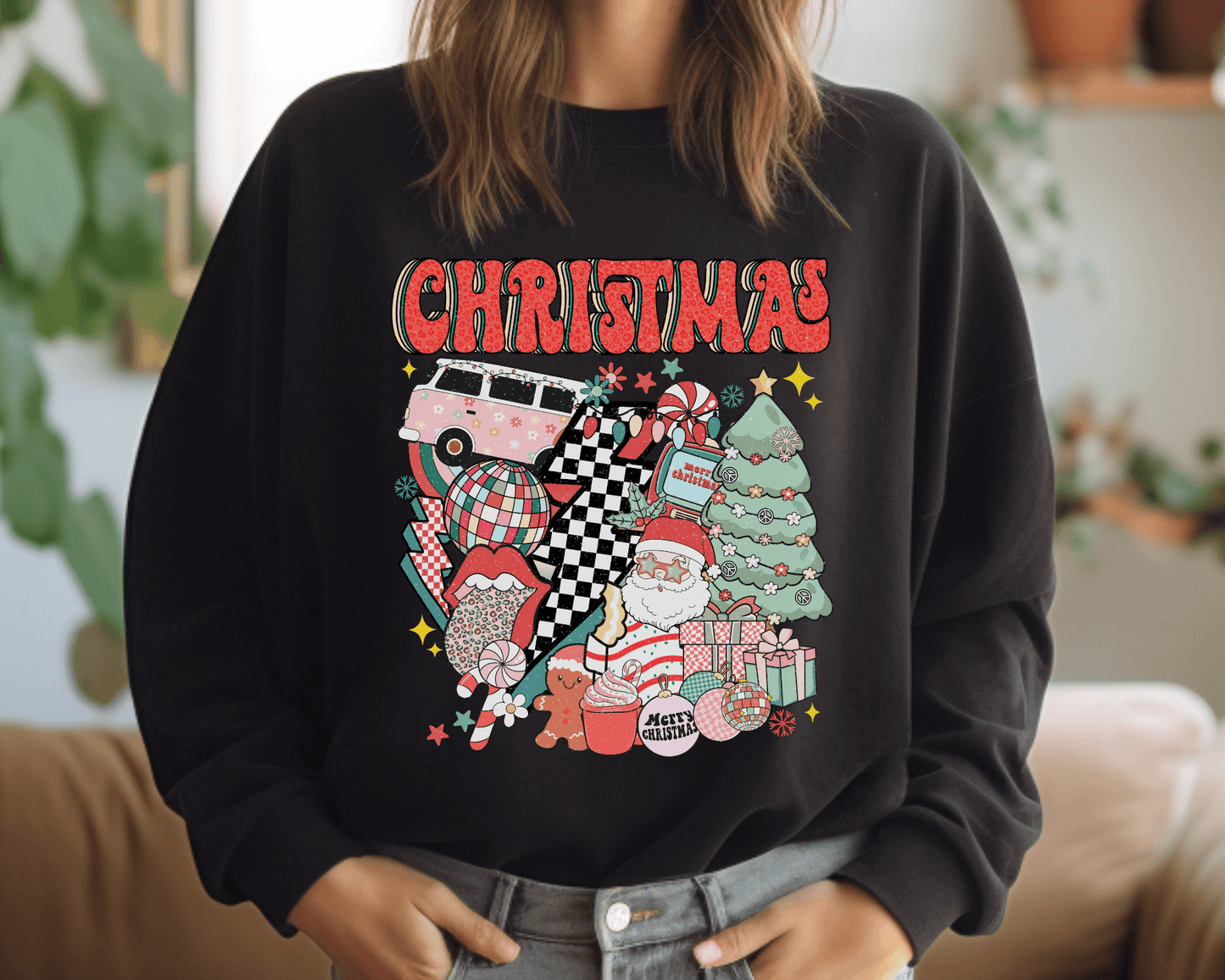 Retro Christmas Tee or Crewneck Sweatshirt - Swain Co. Designs & Apparel