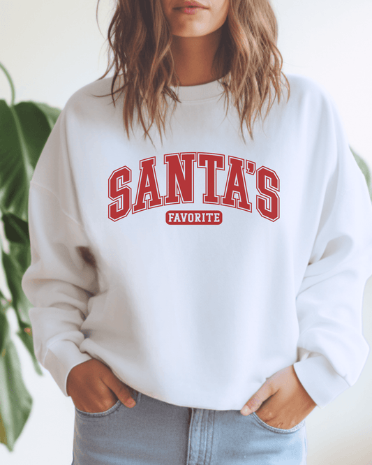 Santa's Favorite Adult Tee or Crewneck Sweatshirt - Swain Co. Designs & Apparel