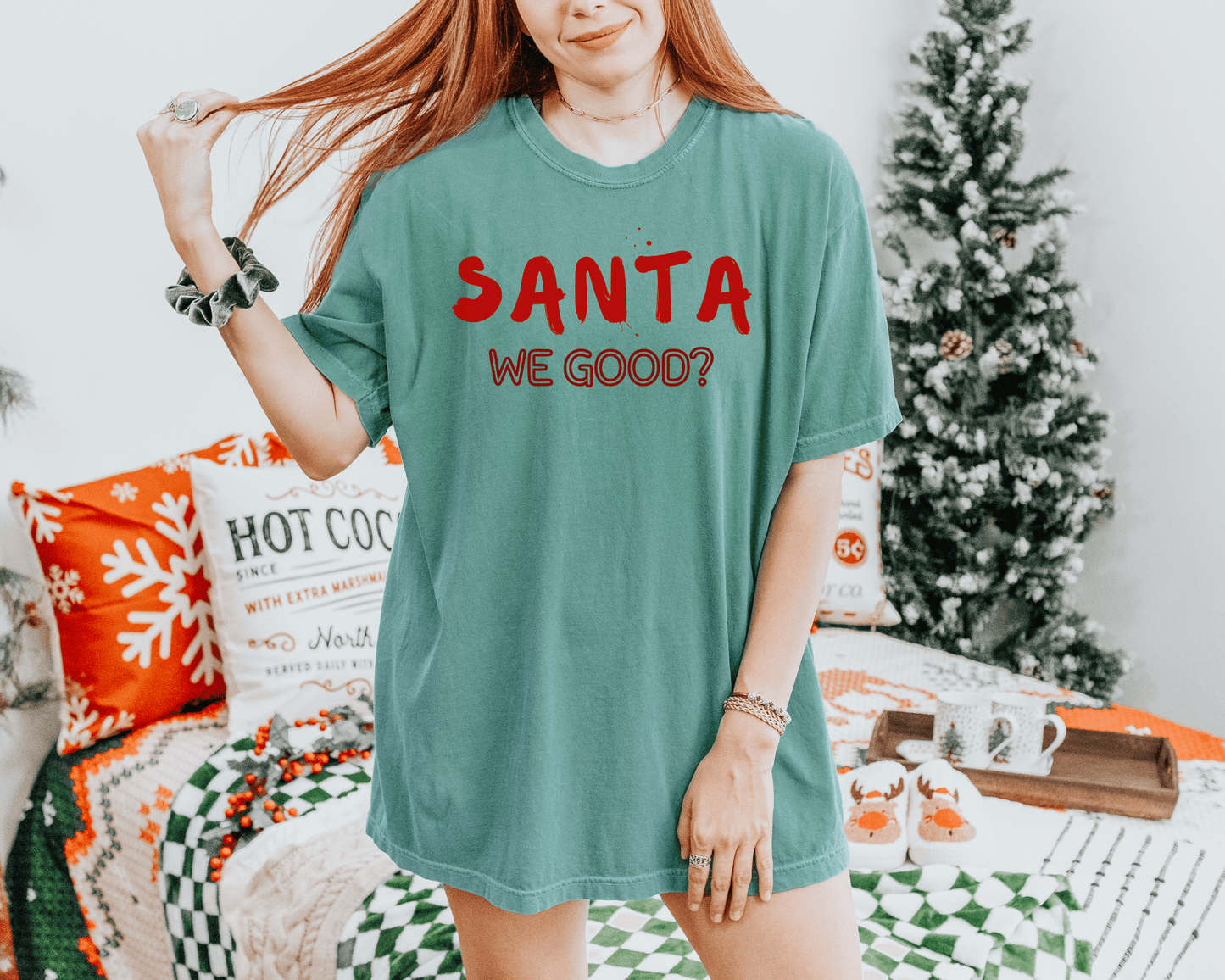 Santa, we good? Christmas Tee or Crewneck Sweatshirt - Swain Co. Designs & Apparel